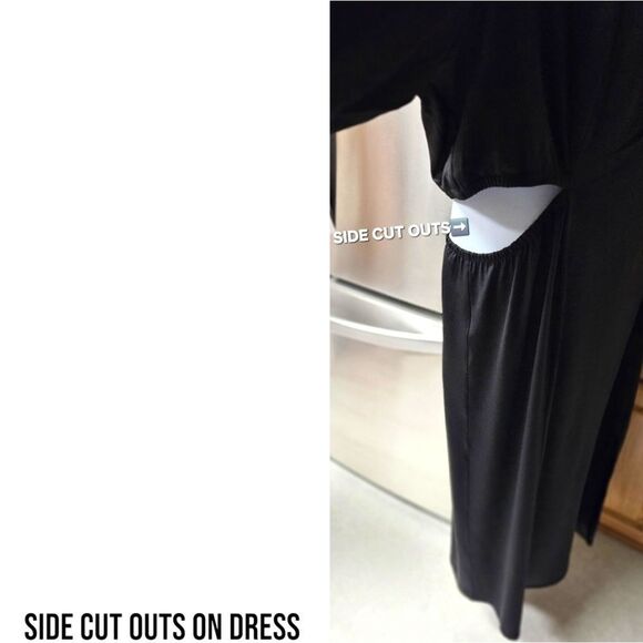 NEW TORRID DEEP BLACK Studio Knit Side Cutout Maxi dress SIZE 2X - Picture 5 of 13